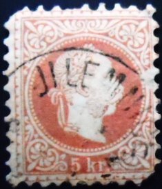 Selo postal da Áustria de 1867 Franz Joseph 5 U