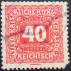 Selo postal da Áustria de 1916 Digit in Octagon 40 PB U