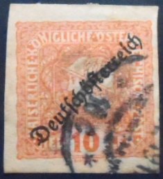 Selo postal da Áustria de 1919 Emperors crown 10 U a
