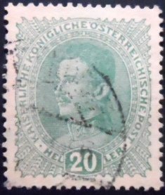 Selo postal da Áustria de 1918 Emperor Karl I 20 U Xb