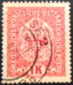 Selo postal da Áustria de 1918 Coat of Arms 1 U sev