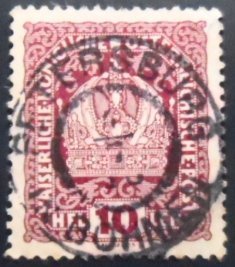 Selo postal da Áustria de 1919 Coat of Arms 10 U sev