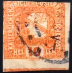 Selo postal da Áustria de 1916 Emperors crown 10 U b