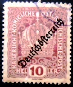 Selo postal da Áustria de 1918 Emperors crown 10 U