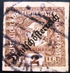 Selo postal da Áustria de 1919 Mercurius 2 U