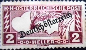 Selo postal da Áustria de 1919 Mercurius 2 N