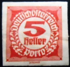 Selo postal da Áustria de 1920 Digit in circle 5 N P