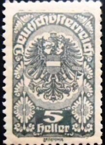 Selo postal da Áustria de 1920 Coat of arms 5 N sev