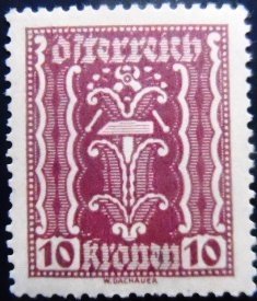 Selo postal da Áustria de 1922 Symbolism