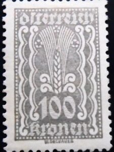 Selo postal da Áustria de 1922 Symbolism