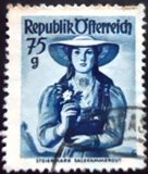 Selo postal da Áustria de 1948 Styria U