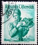 Selo postal da Áustria de 1949 Lower Austria U sev