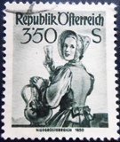 Selo postal da Áustria de 1951 Lower Austria 1850 U sev