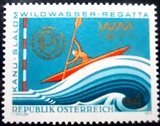 Selo postal da Áustria de 1977 White Water Rafting M