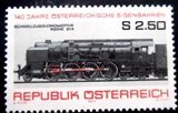 Selo postal da Áustria de 1977 Locomotive BR 214 M