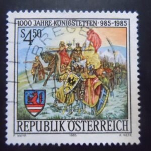 Selo postal da Áustria de 1985 Millennium of Königstetten U