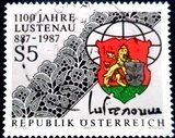 Selo postal da Áustria de 1987 1100 years Lustenau U