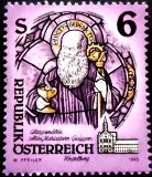 Selo postal da Áustria de 1993 St. Benedict of Nursia N
