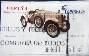 Selo postal da Espanha de 2003 Car Amilcar 1927 U