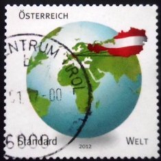 Selo postal da Áustria de 2012 RM25 Definitive World U