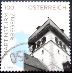 Selo postal da Áustria de 2015 Martin's Tower U