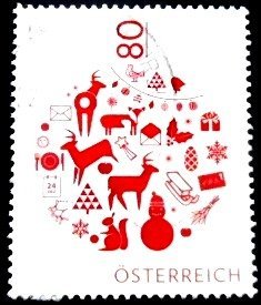 Selo postal da Áustria de 2016 Bauble U