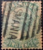 Selo postal da Tasmânia de 1878 Queen Victoria 1 U sev