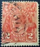 Selo postal da Austrália de 1920 - King George V 2 U sev