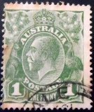 Selo postal da Austrália de 1924 King George V 1 U sev