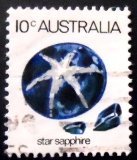 Selo postal da Austrália de 1974 Star Sapphire U