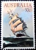 Selo postal da Austrália de 1984 Cutty Sark 1869 U