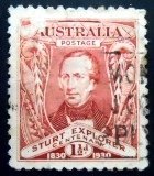 Selo postal da Austrália de 1930 Centenary of Sturt's Exploration U