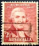 Selo postal da Austrália de 1947 Lt. John Shortland RN 2½ U