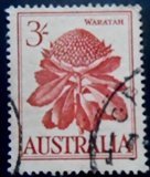 Selo postal da Austrália de 1959 Waratah U