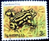 Selo postal da Austrália de 1982 Corroboree Frog U