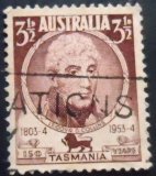 Selo postal da Austrália de 1953 Lt. Governor D. Collins 3½ U