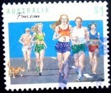 Selo postal da AUstrália de 1990 Fun Run U A