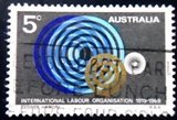 Selo postal da Austrália de 1969 International Labour Organization U