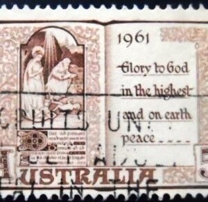 Selo postal da Austrália de 1961 Christmas 1961 U