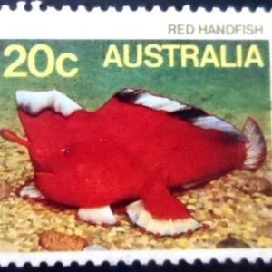 Selo postal da Austrália de 1985 Red Handfish U