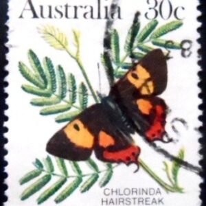 Selo postal da Austrália de 1983 Chlorinda Hairstreak U