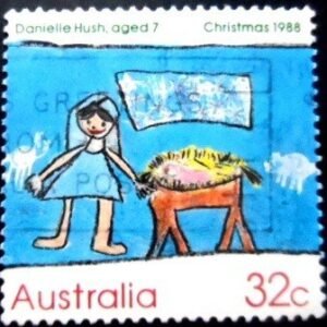 Selo postal da Austrália de 1988 Nativity U