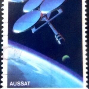 Selo postal da Austrália de 1986 AUSSAT Satellite U