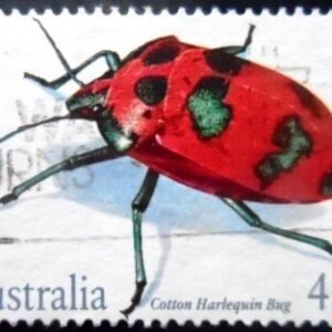 Selo postal da Austrália de 1991 Cotton Harlequin Bug U