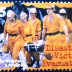 Selo postal da Austrália de 1997 Disaster Victim Evacuated U