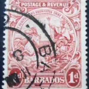 Selo postal de Barbados de 1932 Postage & Revenue 1 U C