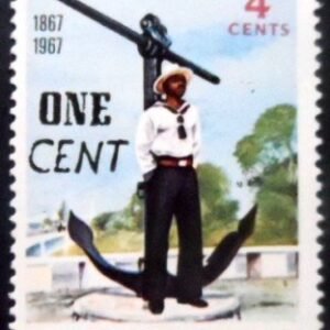 Selo postal de Barbados de 1967 Harbour Police Surcharged N