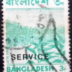 Selo postal de Bangladesh de 1973 Jute Field 3 overprinted U D