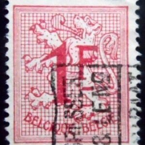 Selo postal da Bélgica de 1951 Number on Heraldic Lion 1 U sev