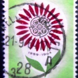 Selo postal da Belgica de 1964 C.E.P.T. Flower 3 U